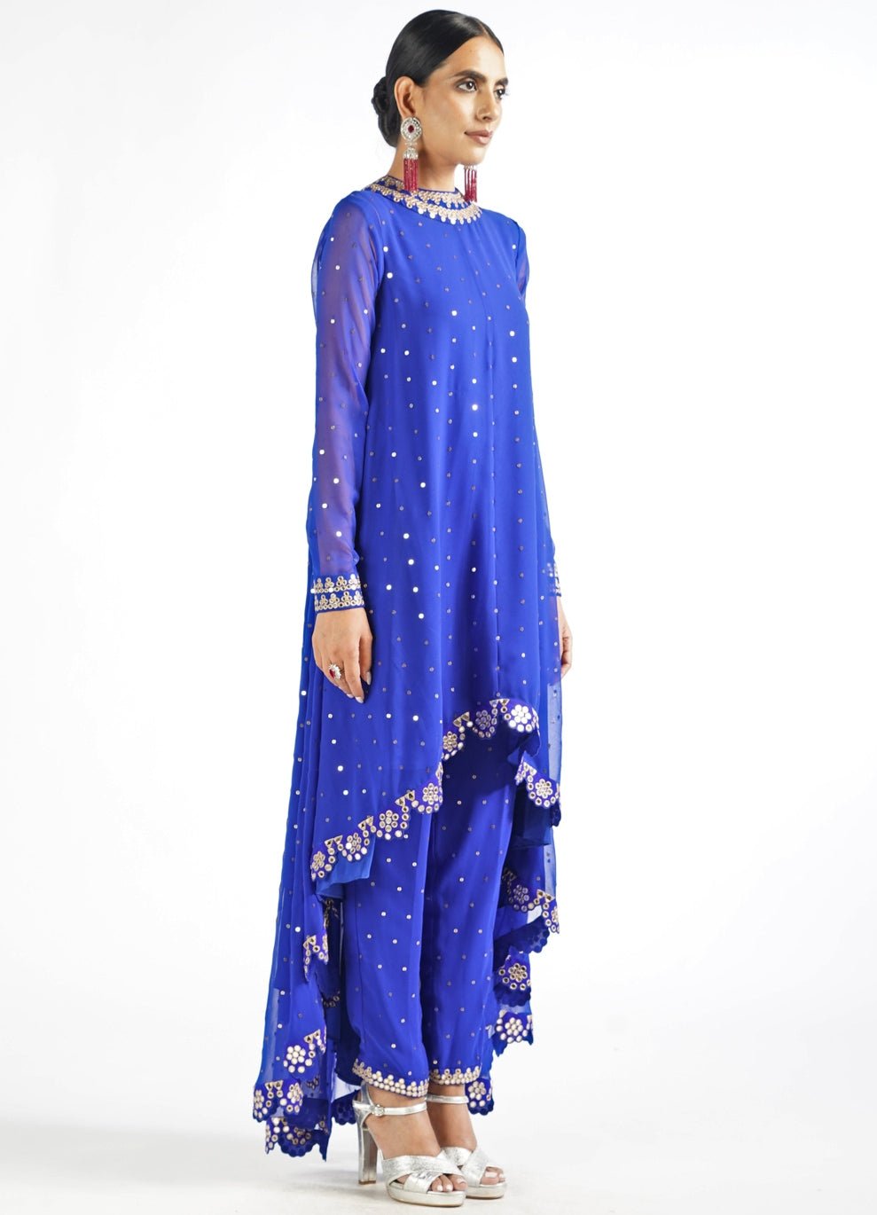 Royal Blue Pant Kurta Set Vvani by Vani Vats - Fabilicious Fashion