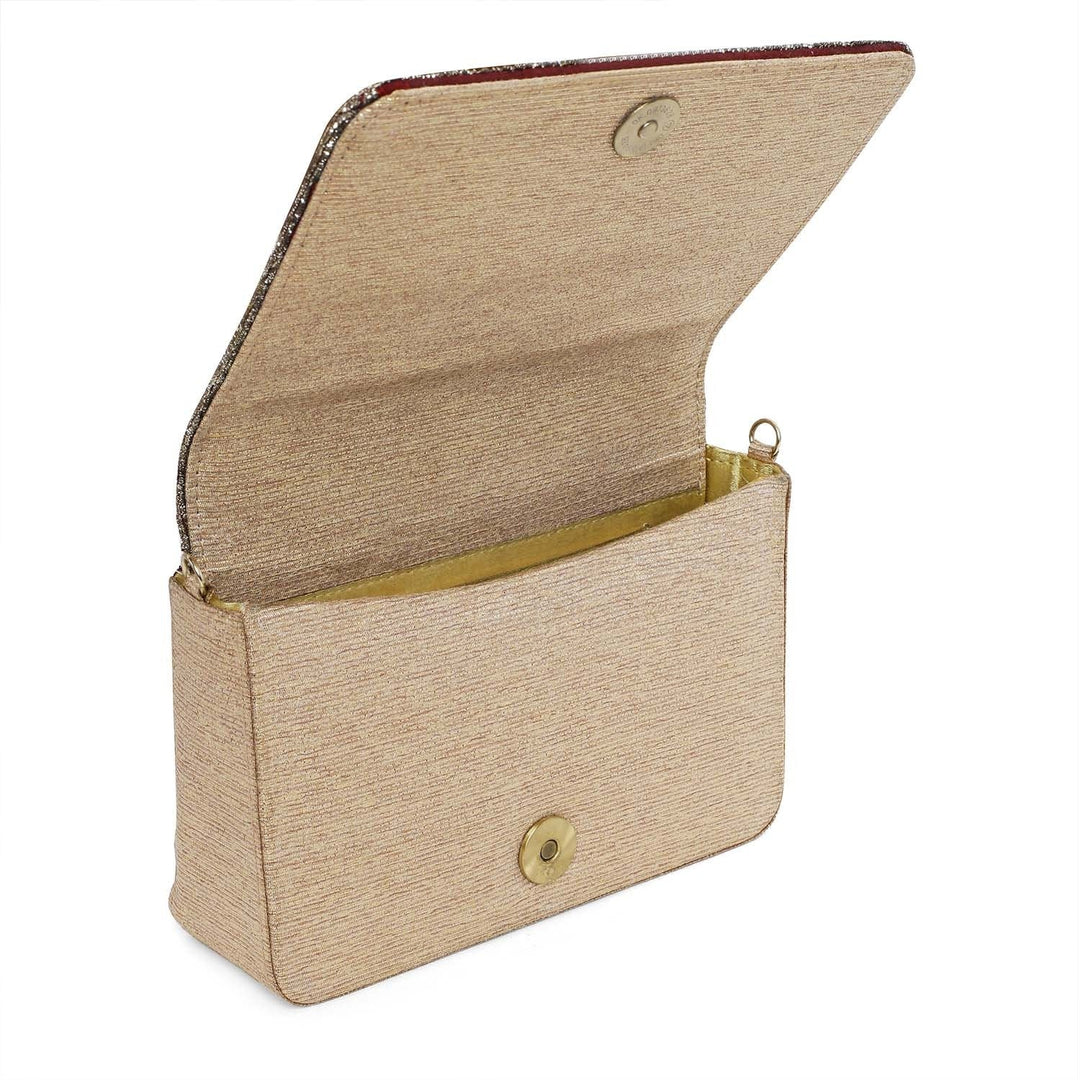 Royal Red and Gold Jaal Clutch The Purple Sack - Fabilicious Fashion
