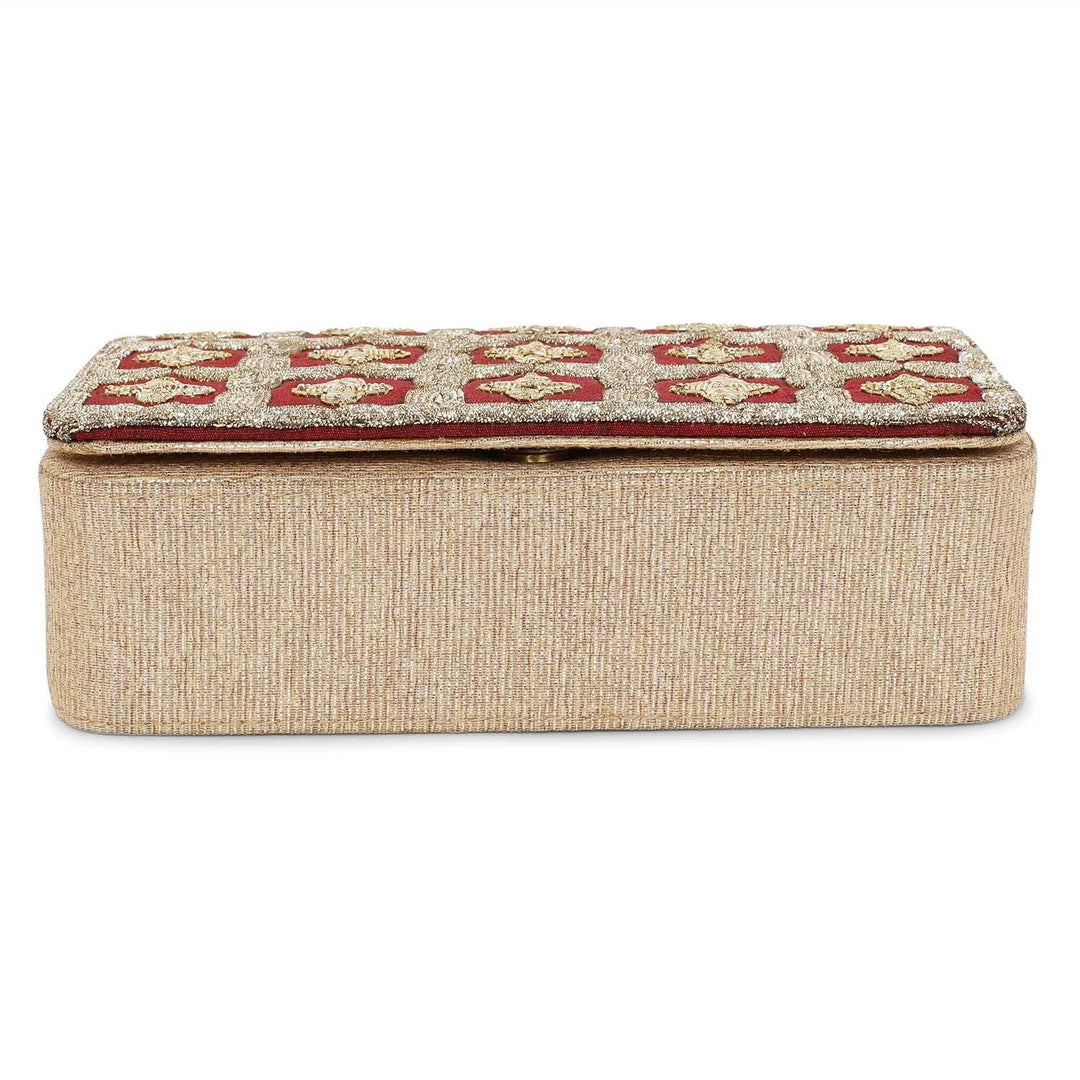 Royal Red and Gold Jaal Clutch The Purple Sack - Fabilicious Fashion