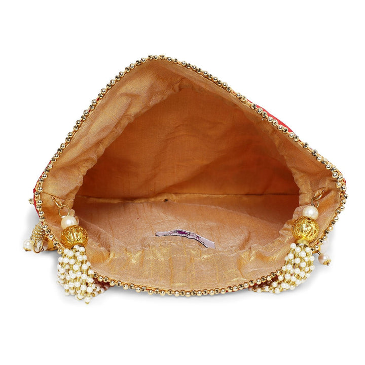 Royal Red Floral Potli The Purple Sack - Fabilicious Fashion