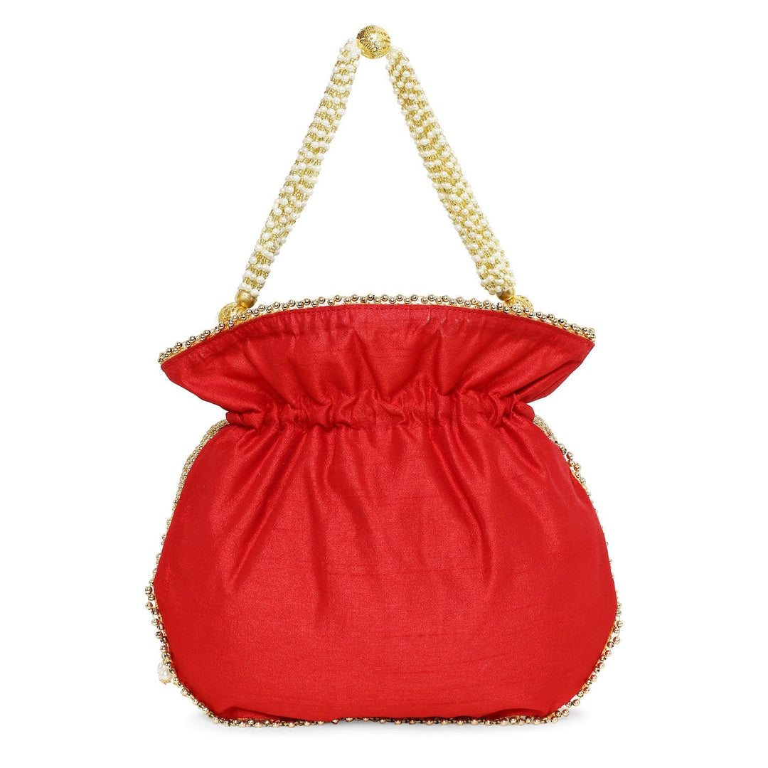 Royal Red Floral Potli The Purple Sack - Fabilicious Fashion