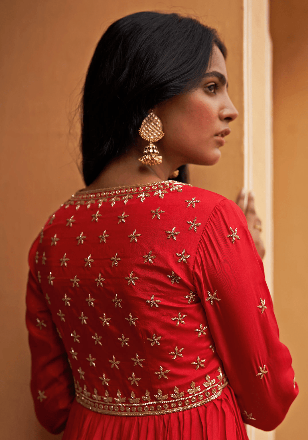 Royal Red Silk Kurta Pants Set Zoon Tribe - Fabilicious Fashion