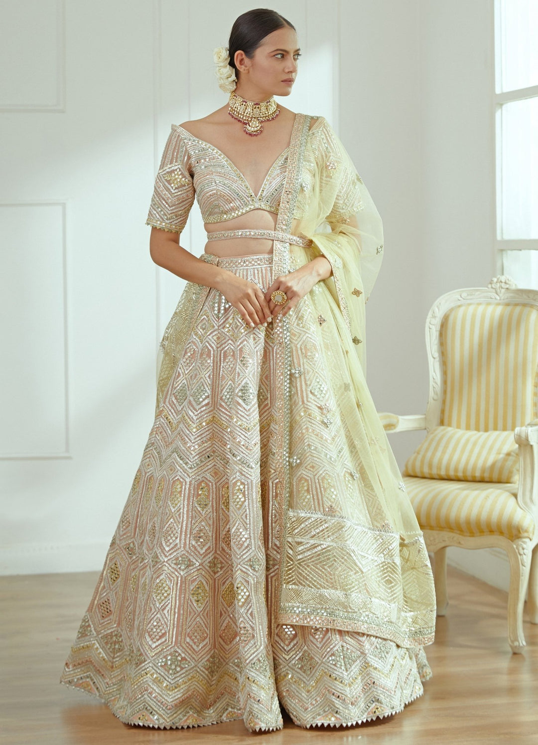 Ruhi Soft Blush Pink Lehenga Set Studio Iris - Fabilicious Fashion