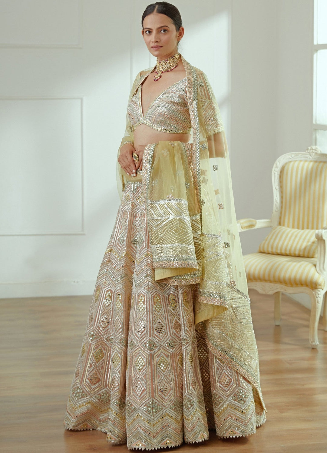 Ruhi Soft Blush Pink Lehenga Set Studio Iris - Fabilicious Fashion