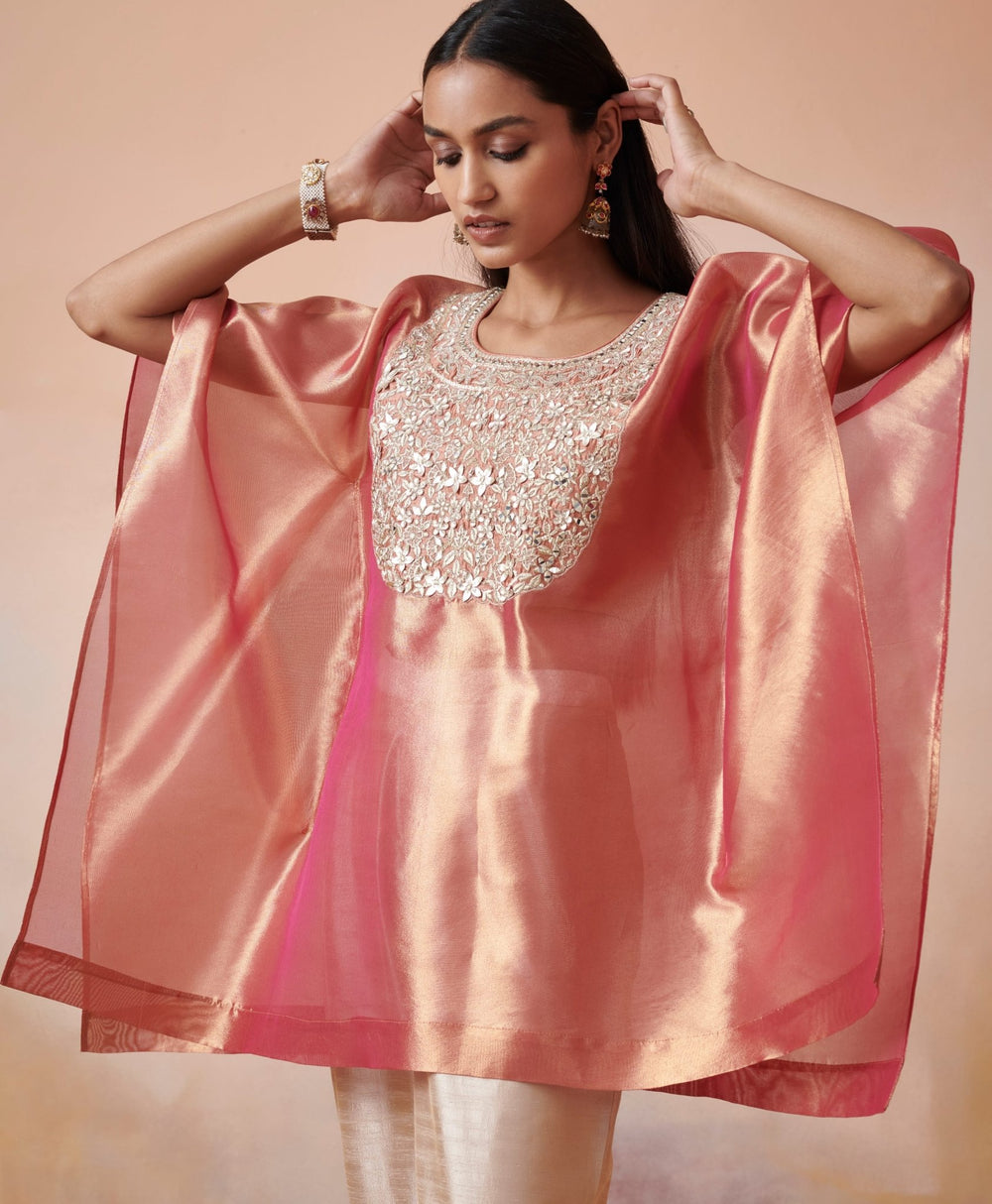 Rust and Beige Tissue Kaftan set Suhino - Fabilicious Fashion