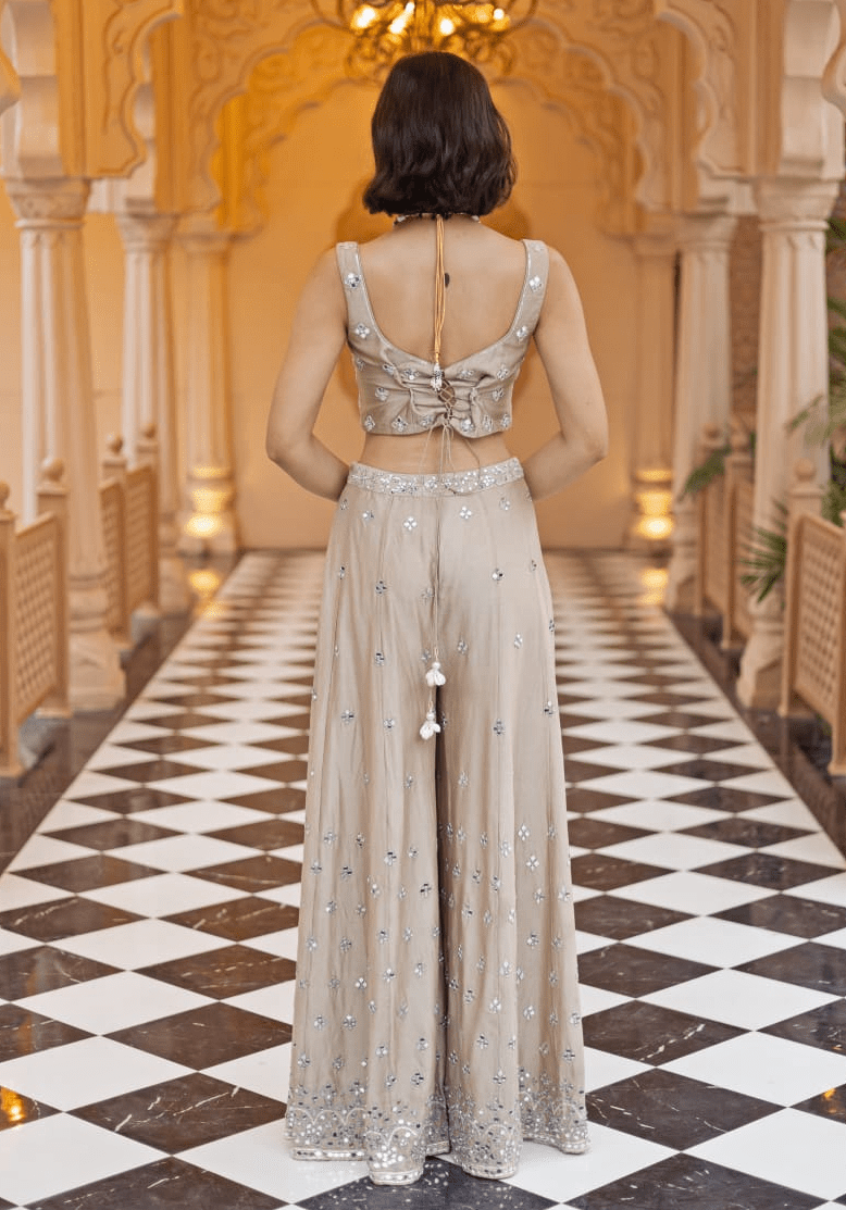 Rust Brown Chanderi Cape Set Esha Koul - Fabilicious Fashion