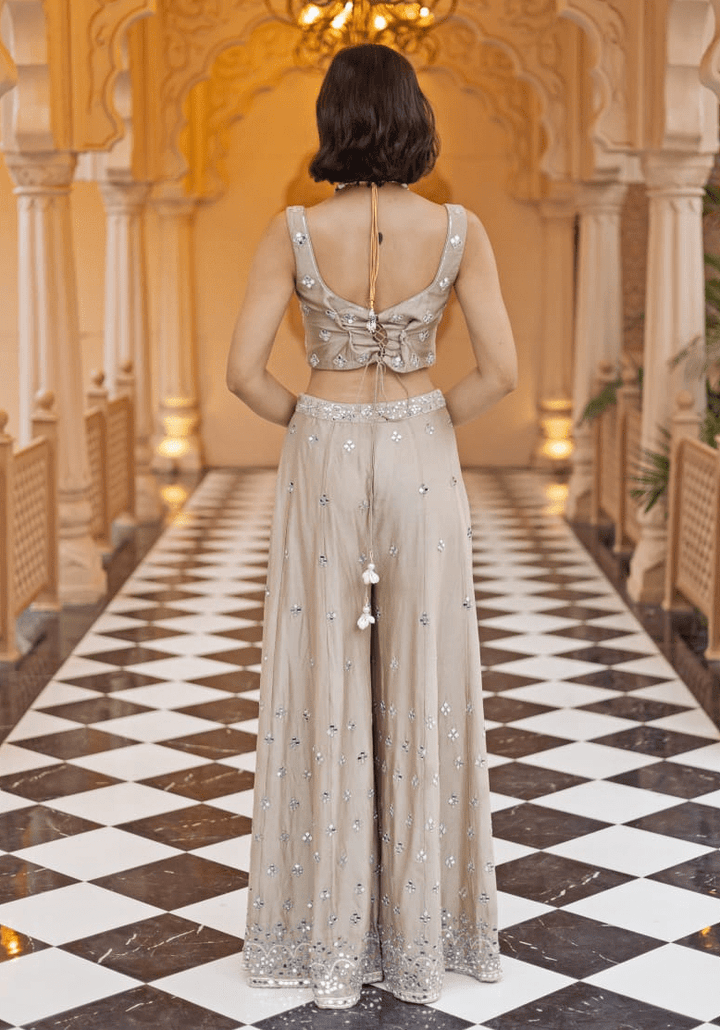 Rust Brown Chanderi Cape Set Esha Koul - Fabilicious Fashion
