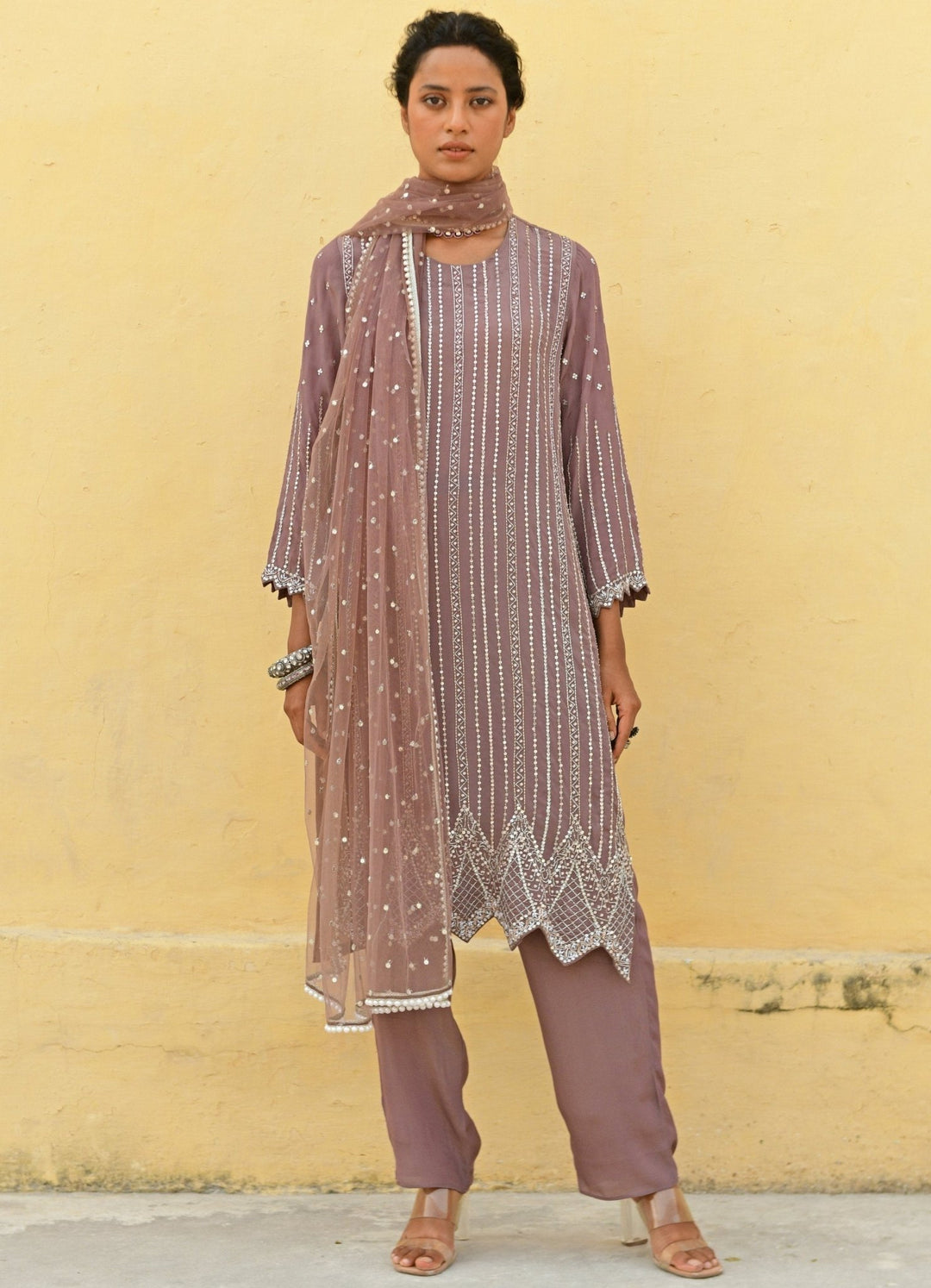 Chamee and Palak Rust Brown Straight Kurta SetFabilicious Fashion