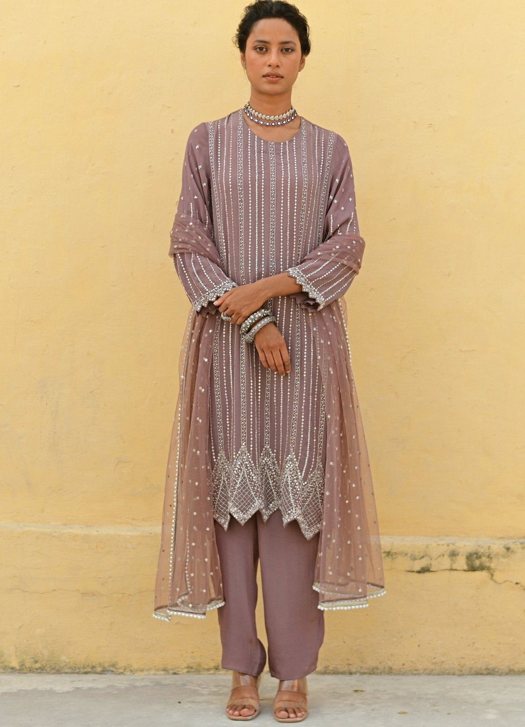 Chamee and Palak Rust Brown Straight Kurta SetFabilicious Fashion