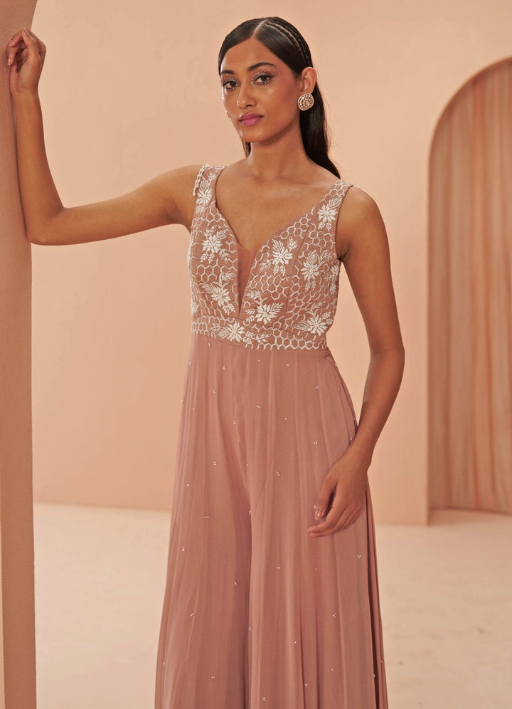 Salmon Pink Jumpsuit Parul Gandhi - Fabilicious Fashion