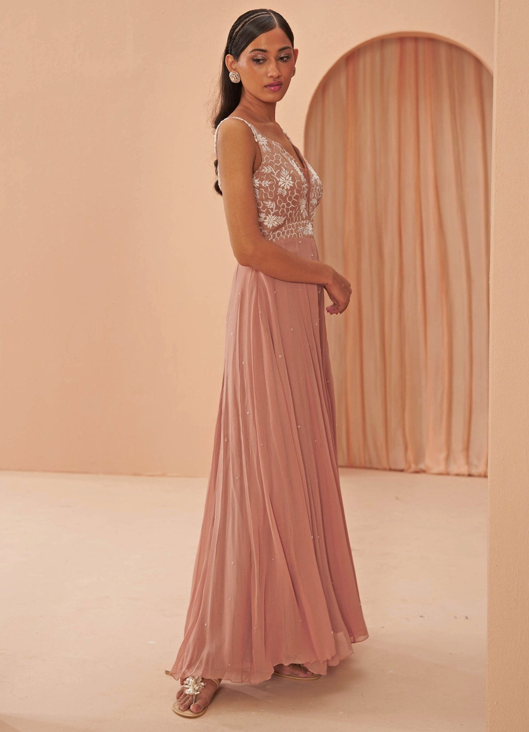 Salmon Pink Jumpsuit Parul Gandhi - Fabilicious Fashion