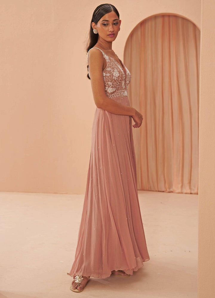 Salmon Pink Jumpsuit Parul Gandhi - Fabilicious Fashion