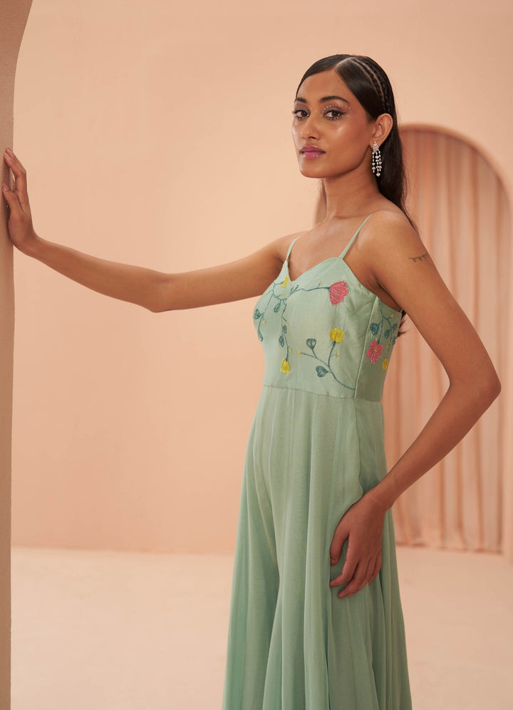 Sea Green Ambrosia jumpsuit Parul Gandhi - Fabilicious Fashion