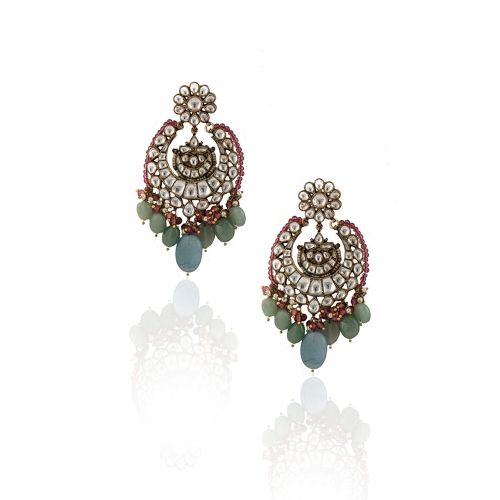 Sea Green And Pestle Blue Necklace Set Riana by Shikha Jindal - Fabilicious Fashion