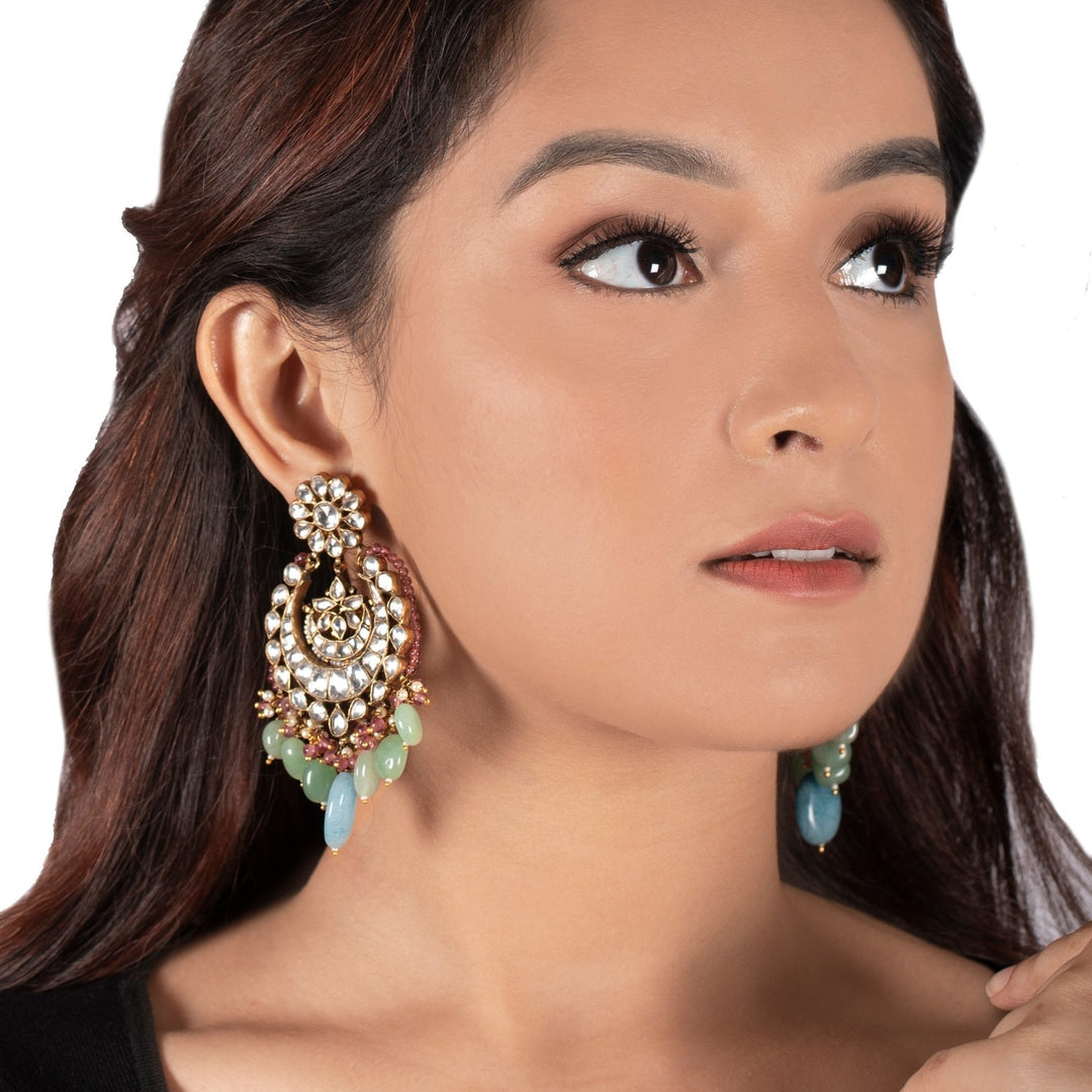 Sea Green And Pestle Blue Necklace Set Riana by Shikha Jindal - Fabilicious Fashion