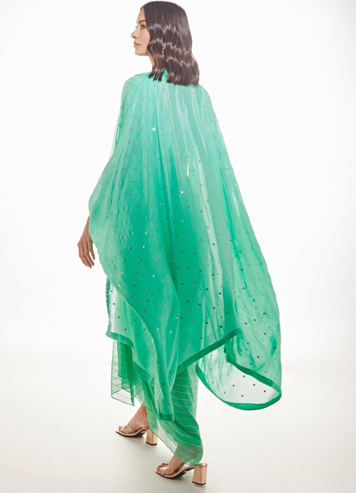 Sea Green Julia Cape Set Chamee n Palak - Fabilicious Fashion