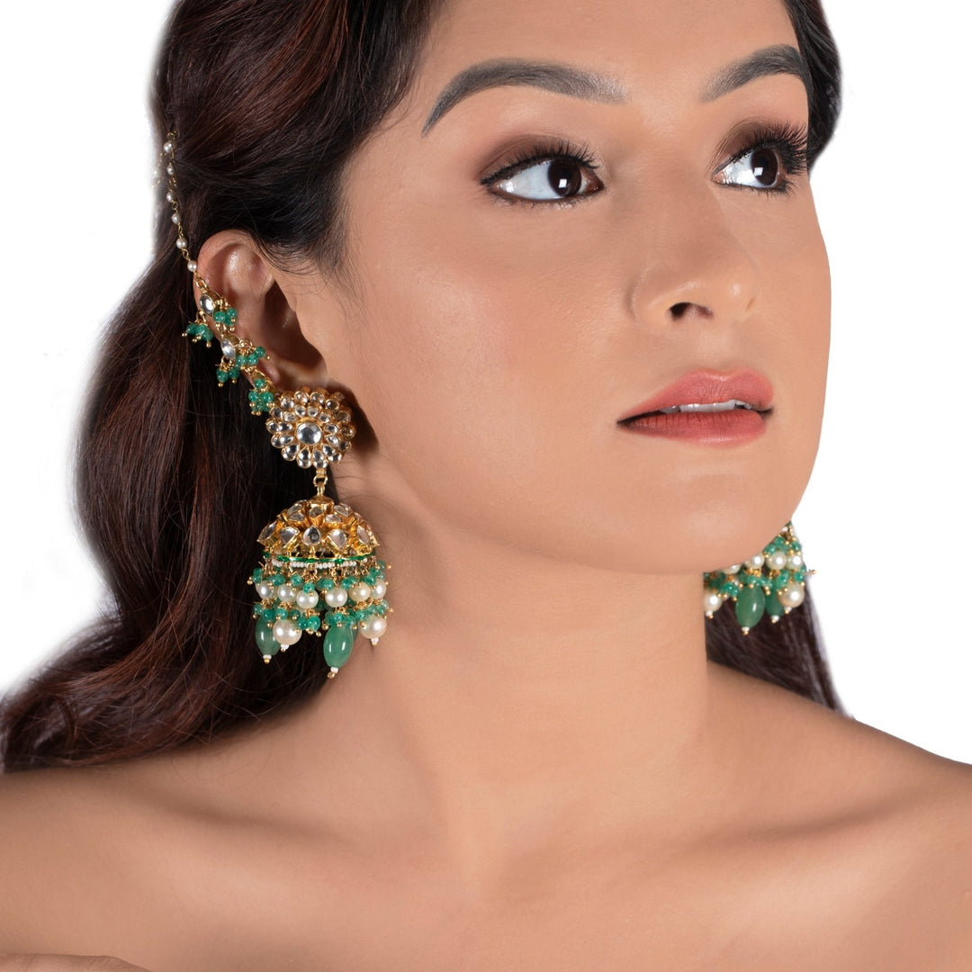 Sea Green Necklace Set Riana by Shikha Jindal - Fabilicious Fashion