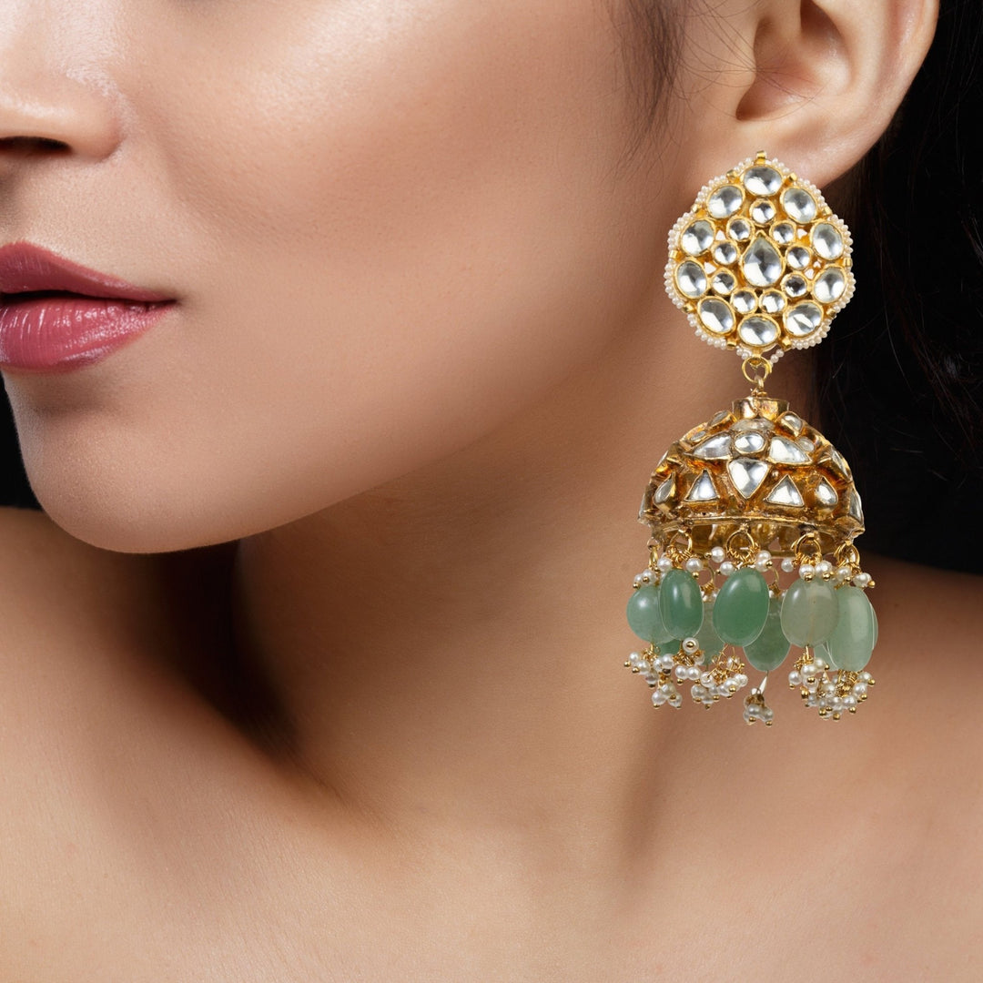 Sea Green Necklace Set Riana by Shikha Jindal - Fabilicious Fashion