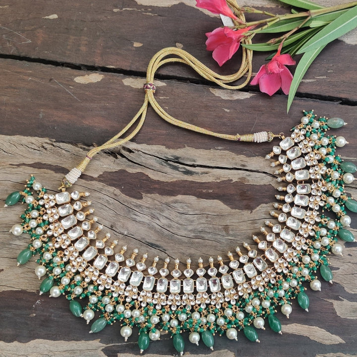 Sea Green Necklace Set Riana by Shikha Jindal - Fabilicious Fashion
