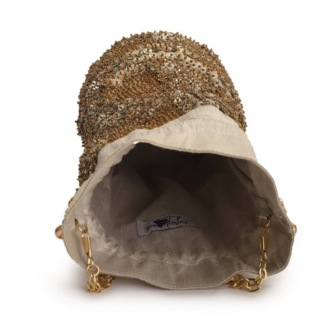 Sequinned Potli The Purple Sack - Fabilicious Fashion