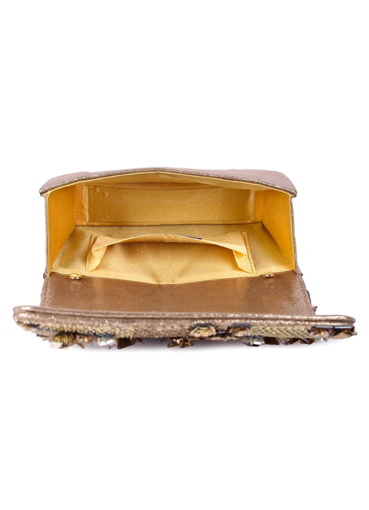 Shaamali Gold Clutch The Purple Sack - Fabilicious Fashion