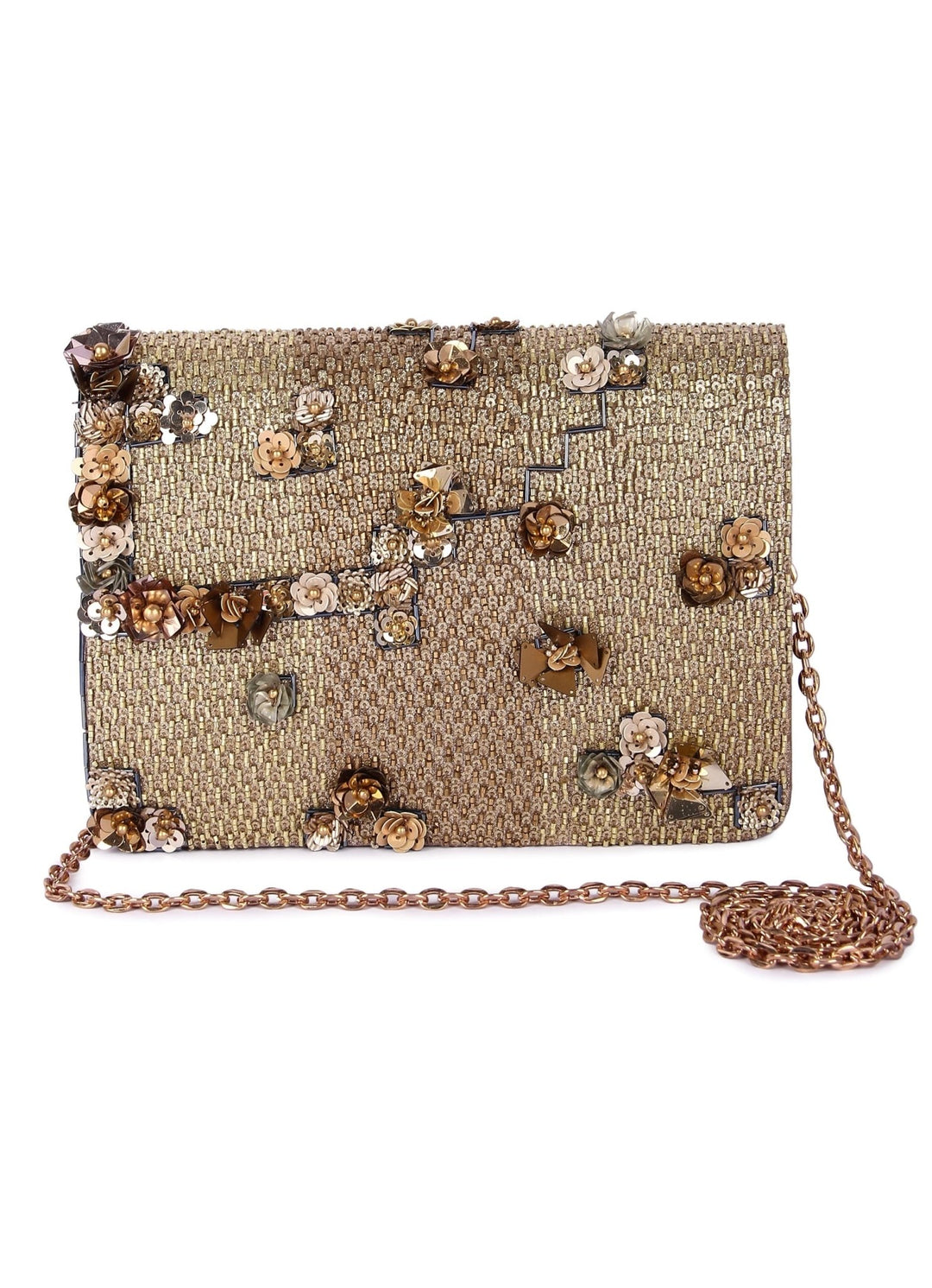 Shaamali Gold Clutch The Purple Sack - Fabilicious Fashion
