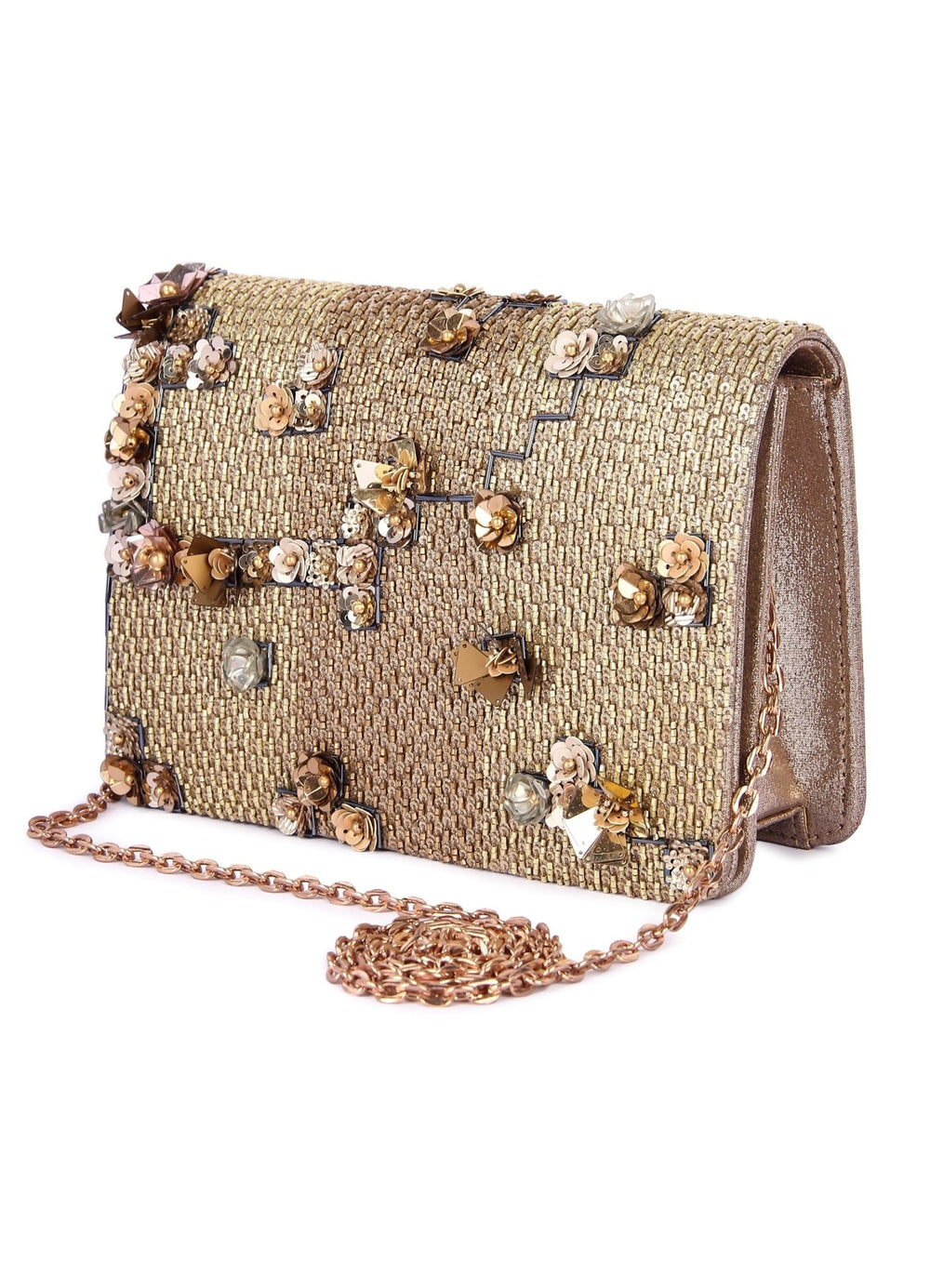 Shaamali Gold Clutch The Purple Sack - Fabilicious Fashion