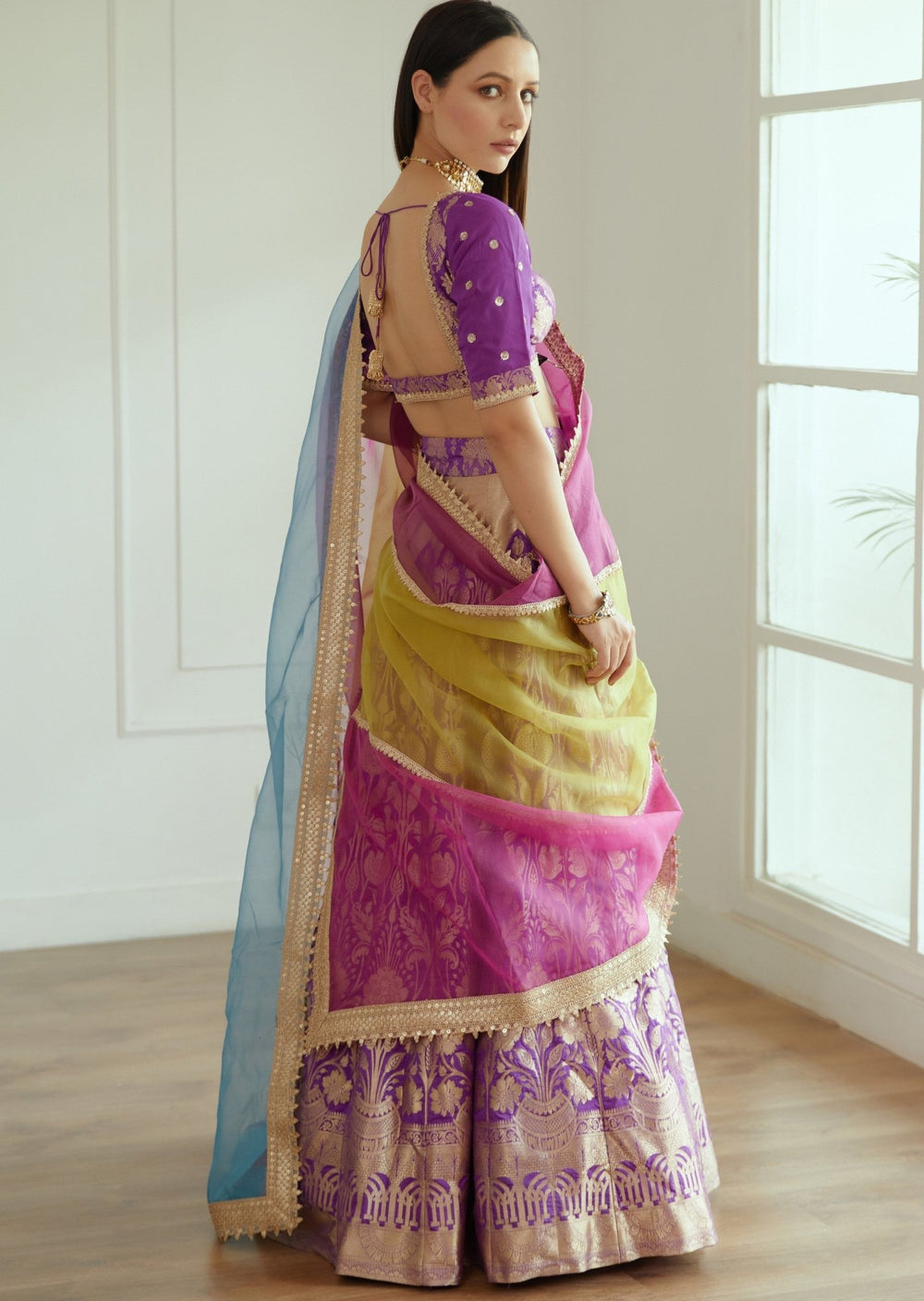 Shehnaaz Purple Benarsi Lehenga Set Studio Iris - Fabilicious Fashion