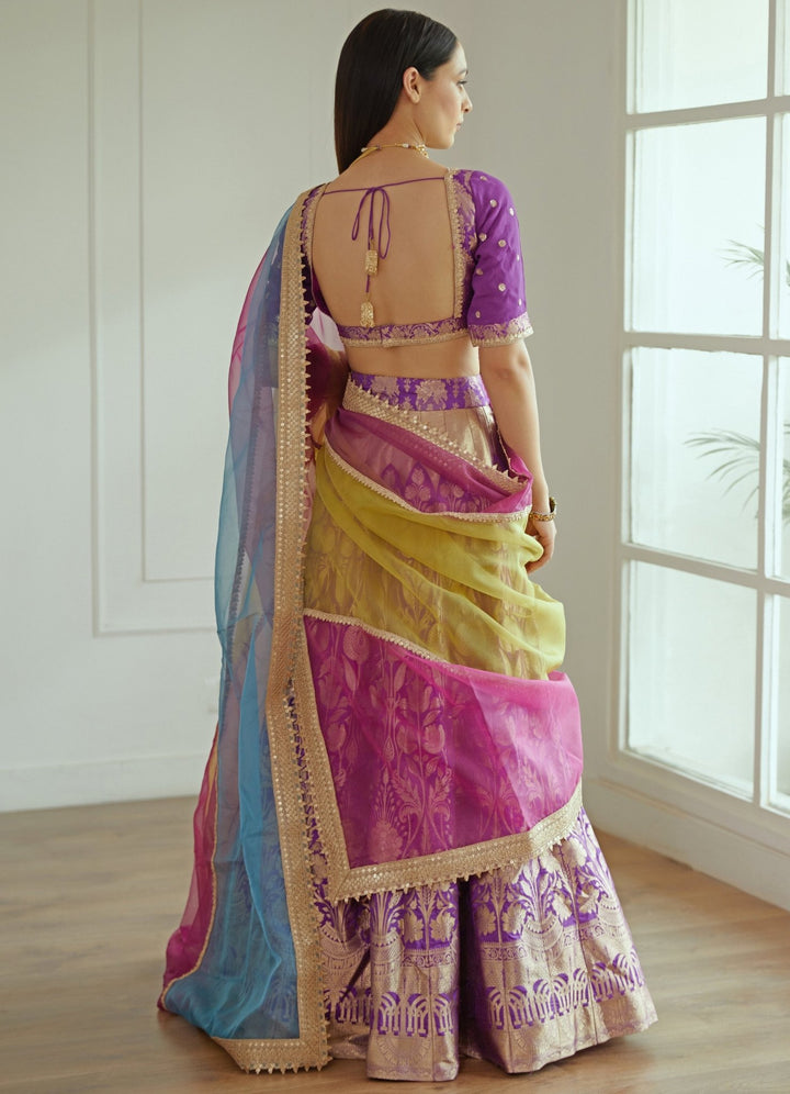 Shehnaaz Purple Benarsi Lehenga Set Studio Iris - Fabilicious Fashion