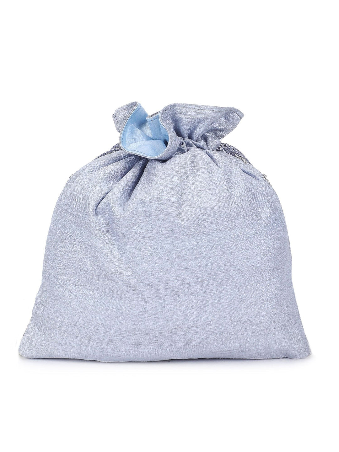 Silver and Aqua Potli The Purple Sack - Fabilicious Fashion