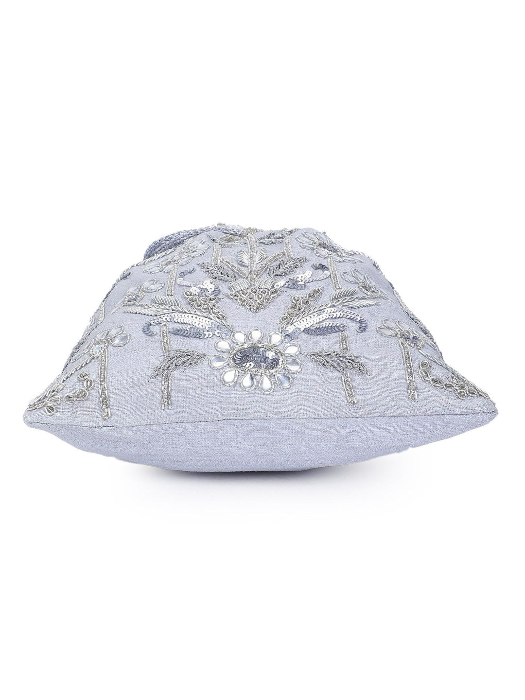 Silver and Aqua Potli The Purple Sack - Fabilicious Fashion