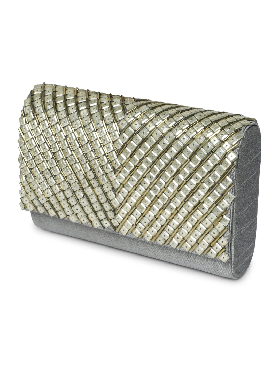 Silver Clutch The Purple Sack - Fabilicious Fashion