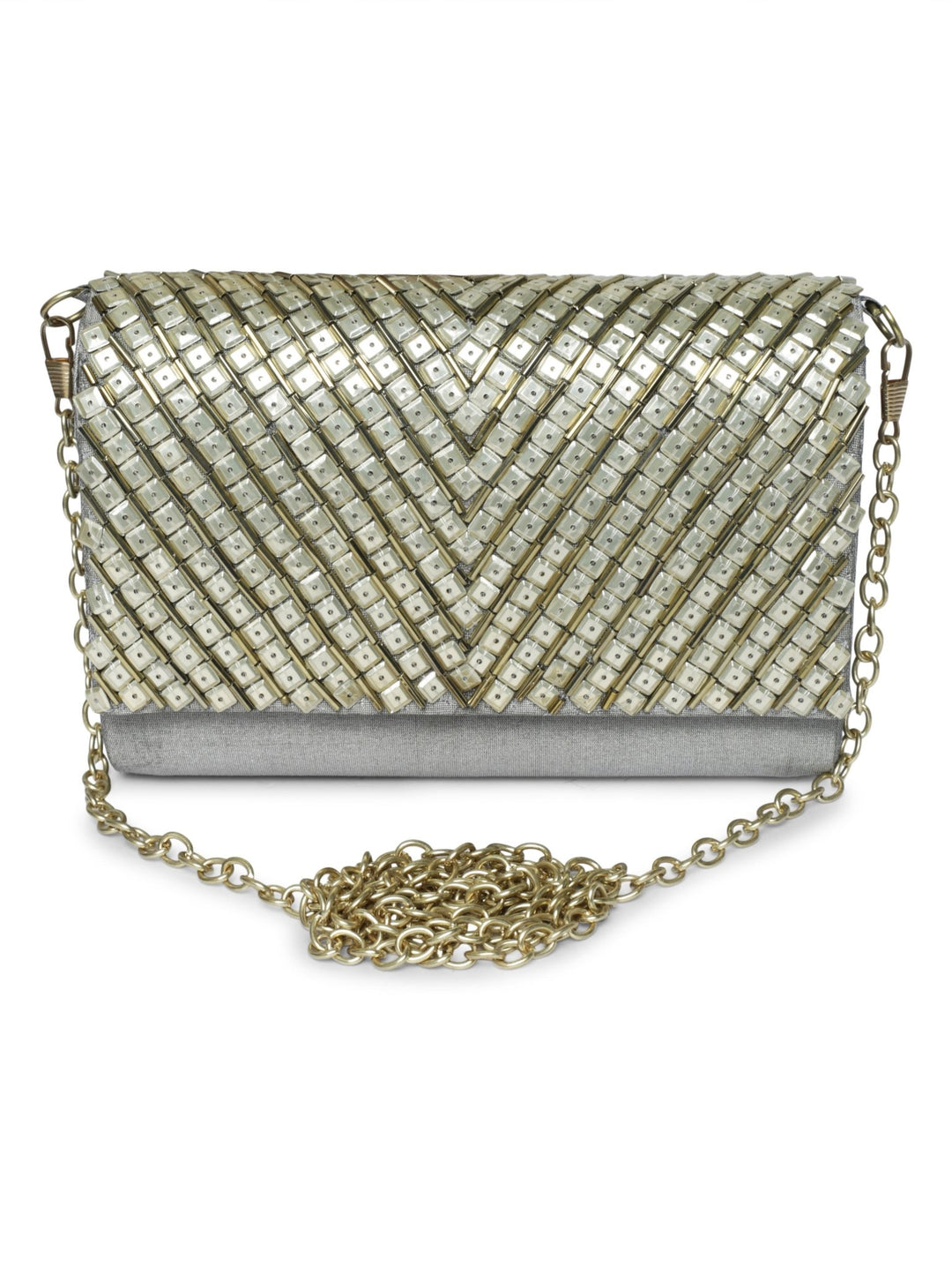 Silver Clutch The Purple Sack - Fabilicious Fashion