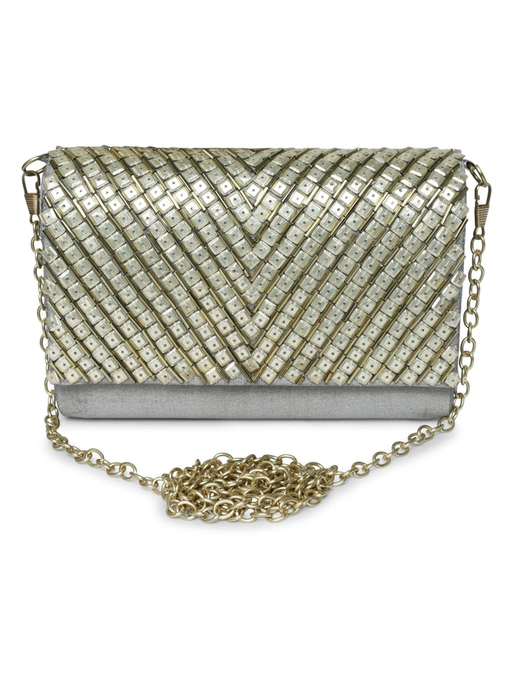 Silver Clutch The Purple Sack - Fabilicious Fashion