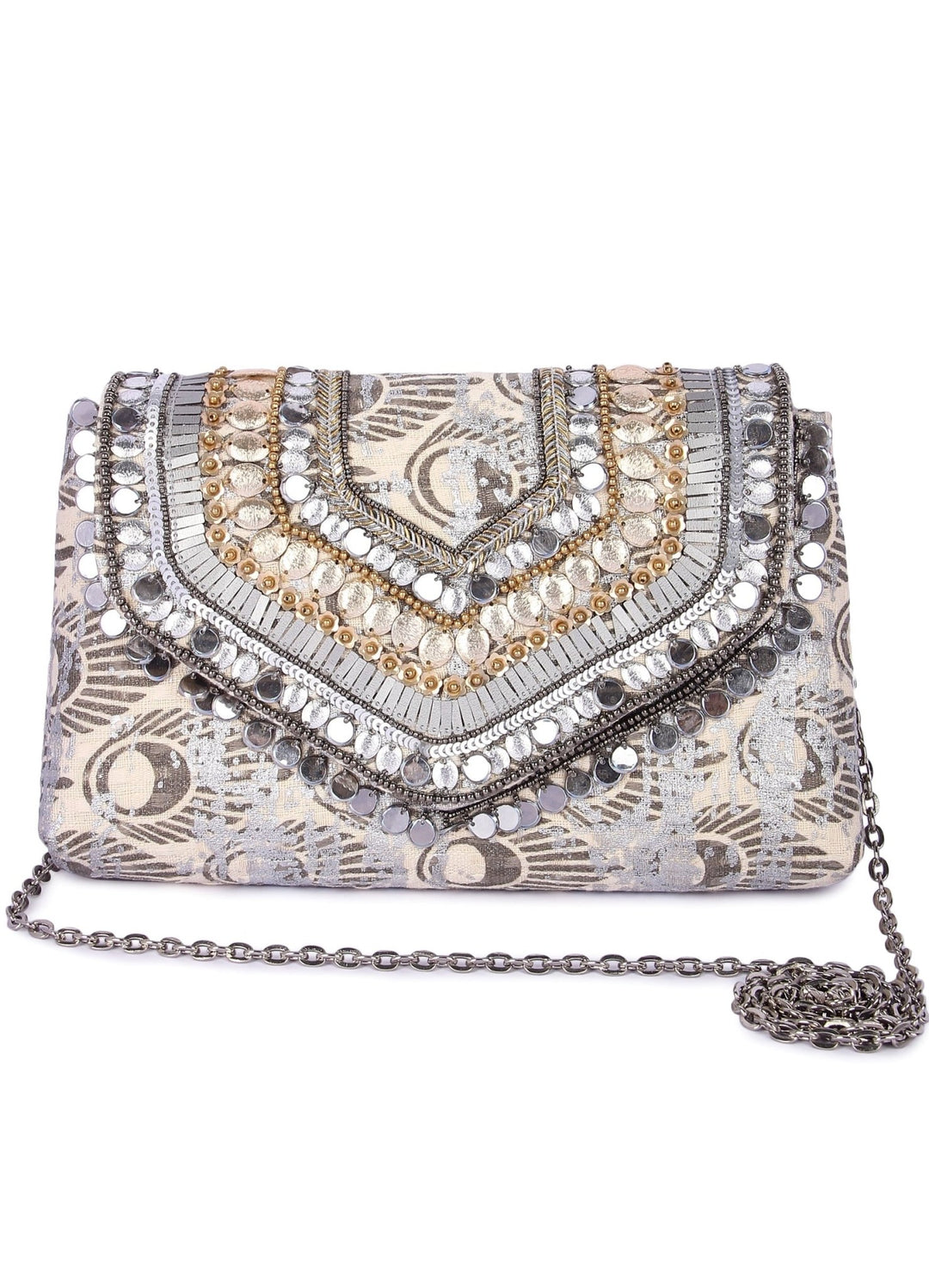 Silver Gold Duo Clutch The Purple Sack - Fabilicious Fashion
