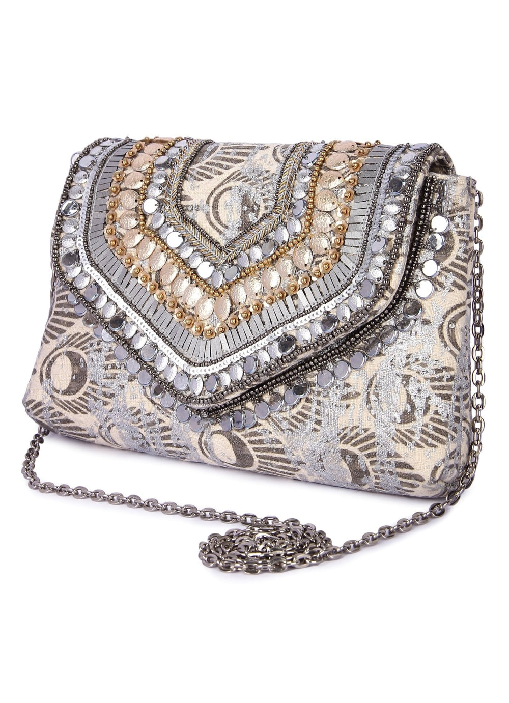 Silver Gold Duo Clutch The Purple Sack - Fabilicious Fashion
