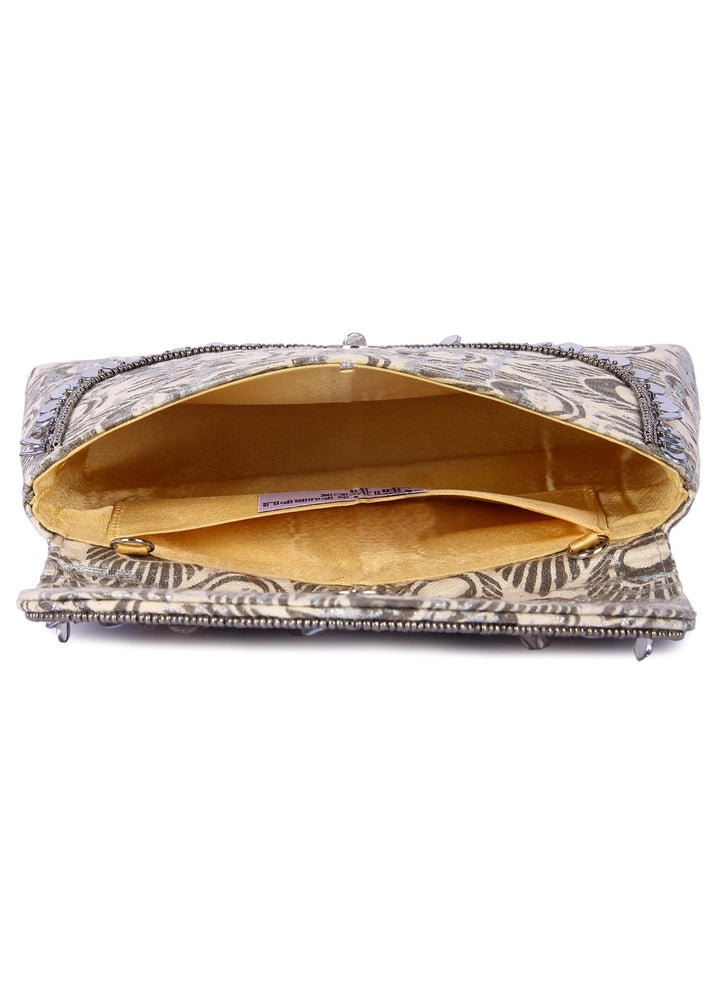 Silver Gold Duo Clutch The Purple Sack - Fabilicious Fashion