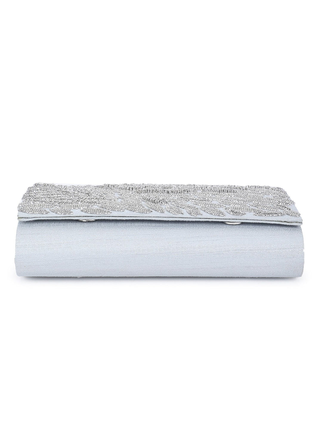 Silver Leaf Sparkle Clutch The Purple Sack - Fabilicious Fashion