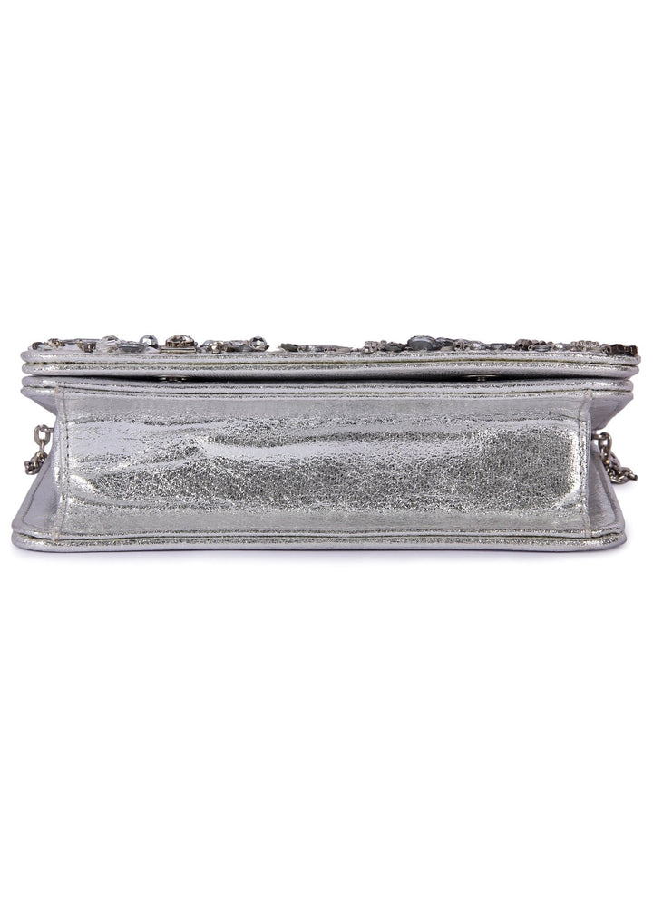 Silver Sheel Clutch The Purple Sack - Fabilicious Fashion