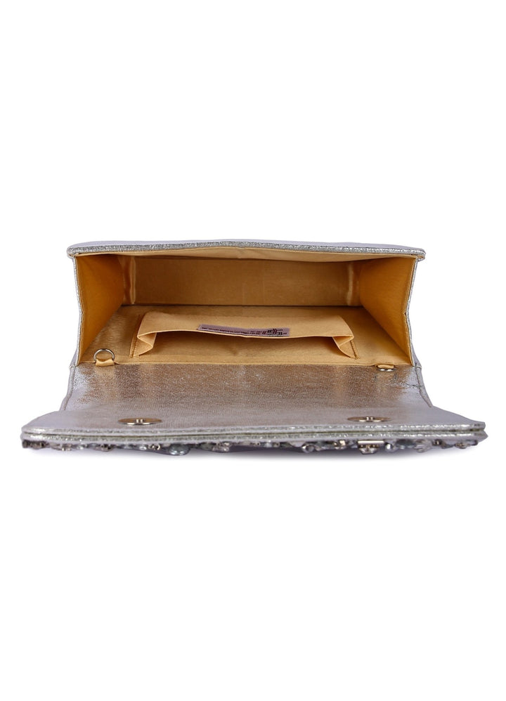 Silver Sheel Clutch The Purple Sack - Fabilicious Fashion