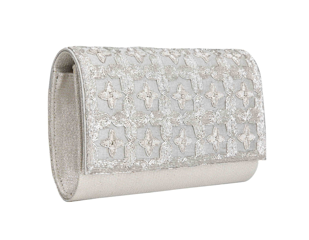 Silver Sparkle Clutch The Purple Sack - Fabilicious Fashion
