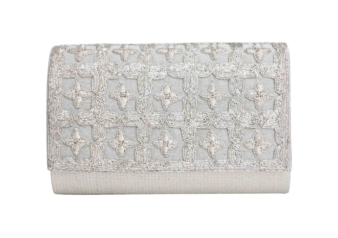 Silver Sparkle Clutch The Purple Sack - Fabilicious Fashion