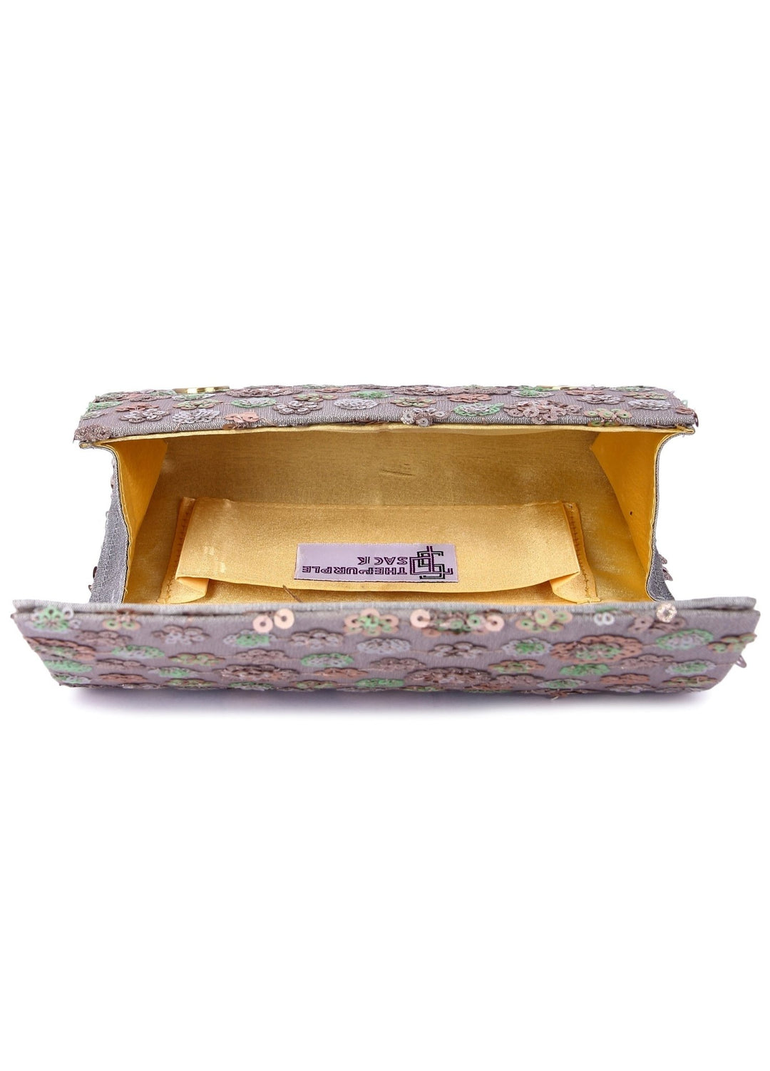 Silver Zeen Clutch The Purple Sack - Fabilicious Fashion