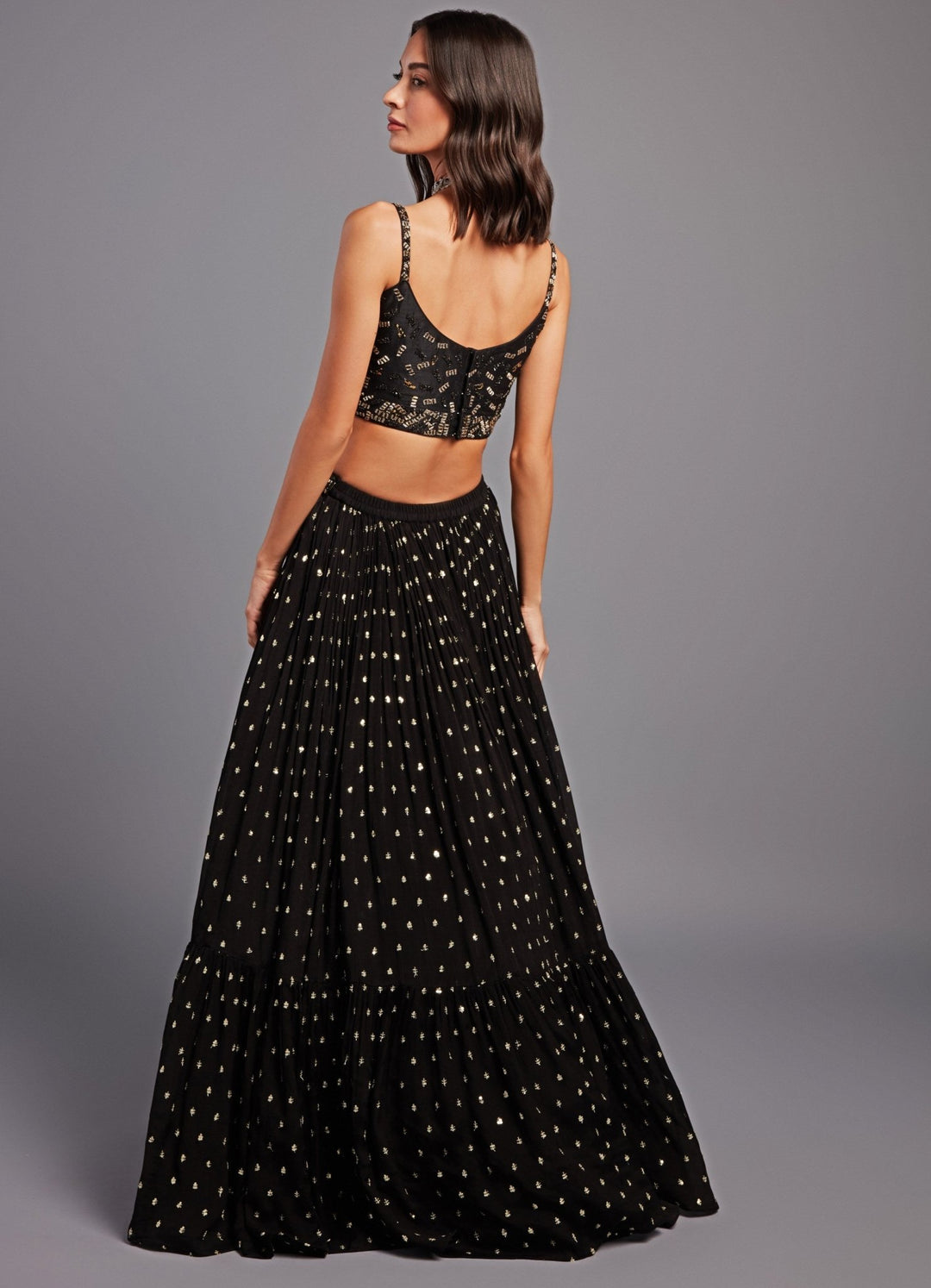 Sira Black Sequence Set Chamee n Palak - Fabilicious Fashion