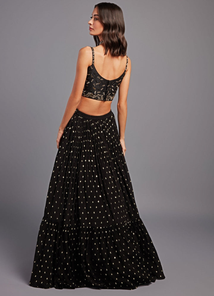 Sira Black Sequence Set Chamee n Palak - Fabilicious Fashion