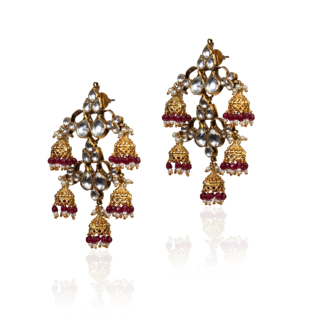 Small Jhumki Earrings Riana by Shikha Jindal - Fabilicious Fashion