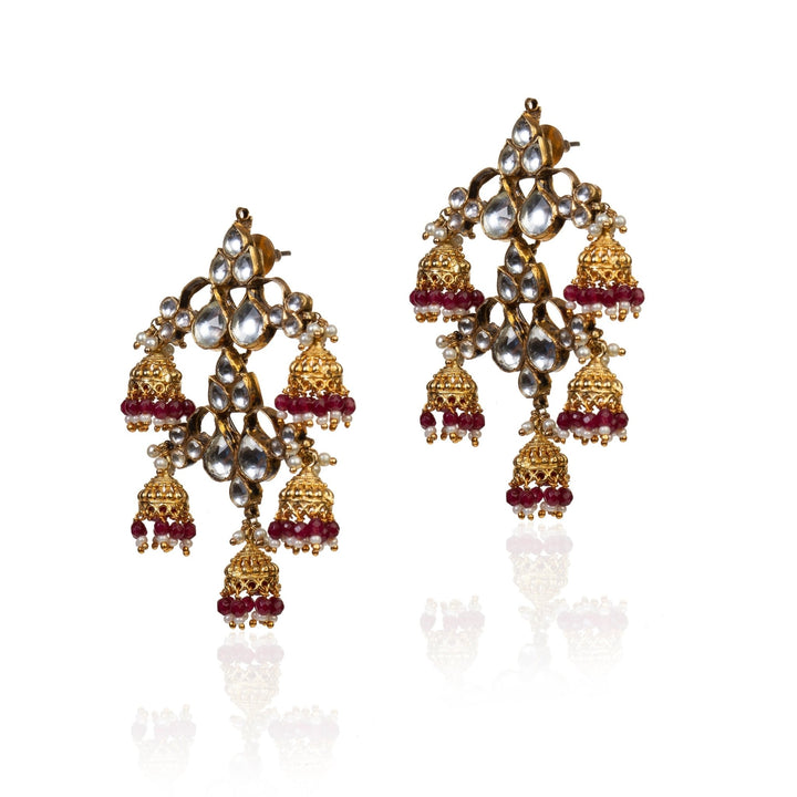 Small Jhumki Earrings Riana by Shikha Jindal - Fabilicious Fashion