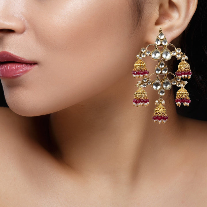 Small Jhumki Earrings Riana by Shikha Jindal - Fabilicious Fashion