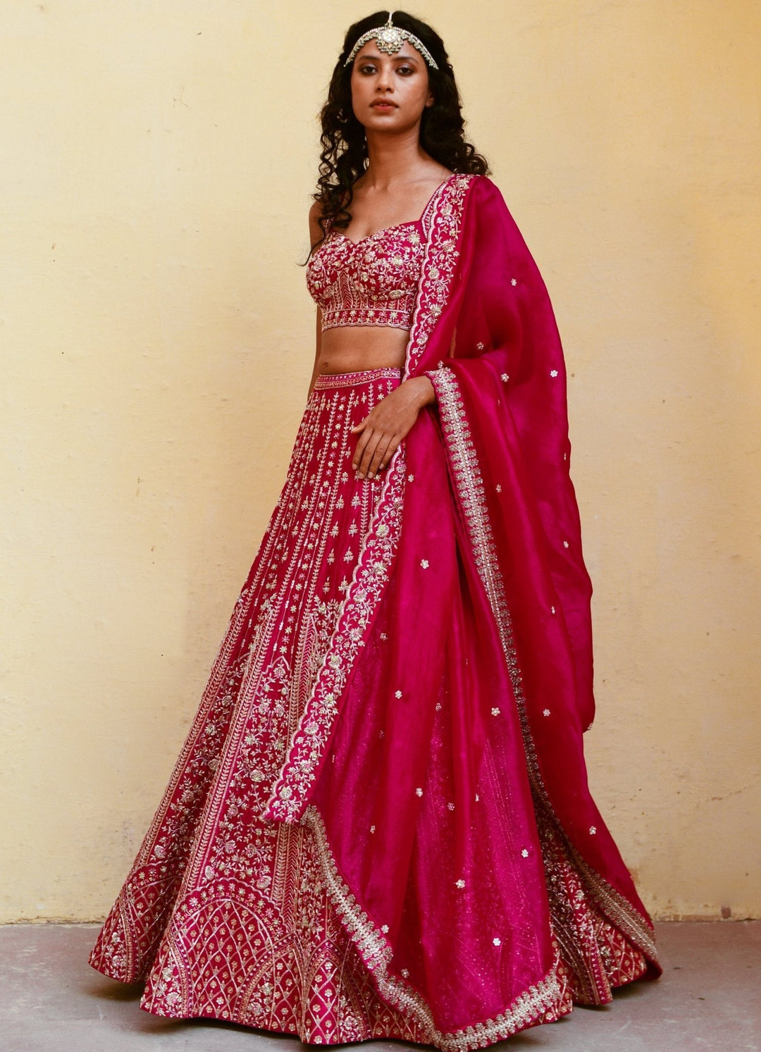 Chamee and Palak Rani Pink Bridal Lehenga SetFabilicious Fashion