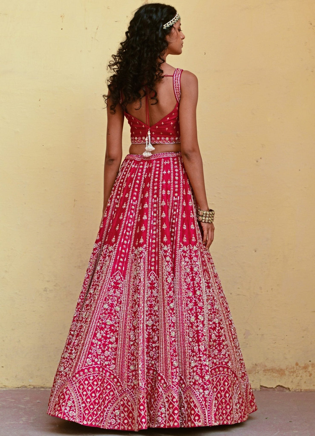 Chamee and Palak Rani Pink Bridal Lehenga SetFabilicious Fashion